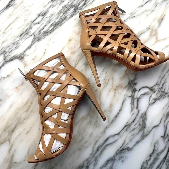 NEW! BCBGMaxAzria Eleni Caged Sandals Women's Shoes Khaki Size 8 - Picture 2 of 15